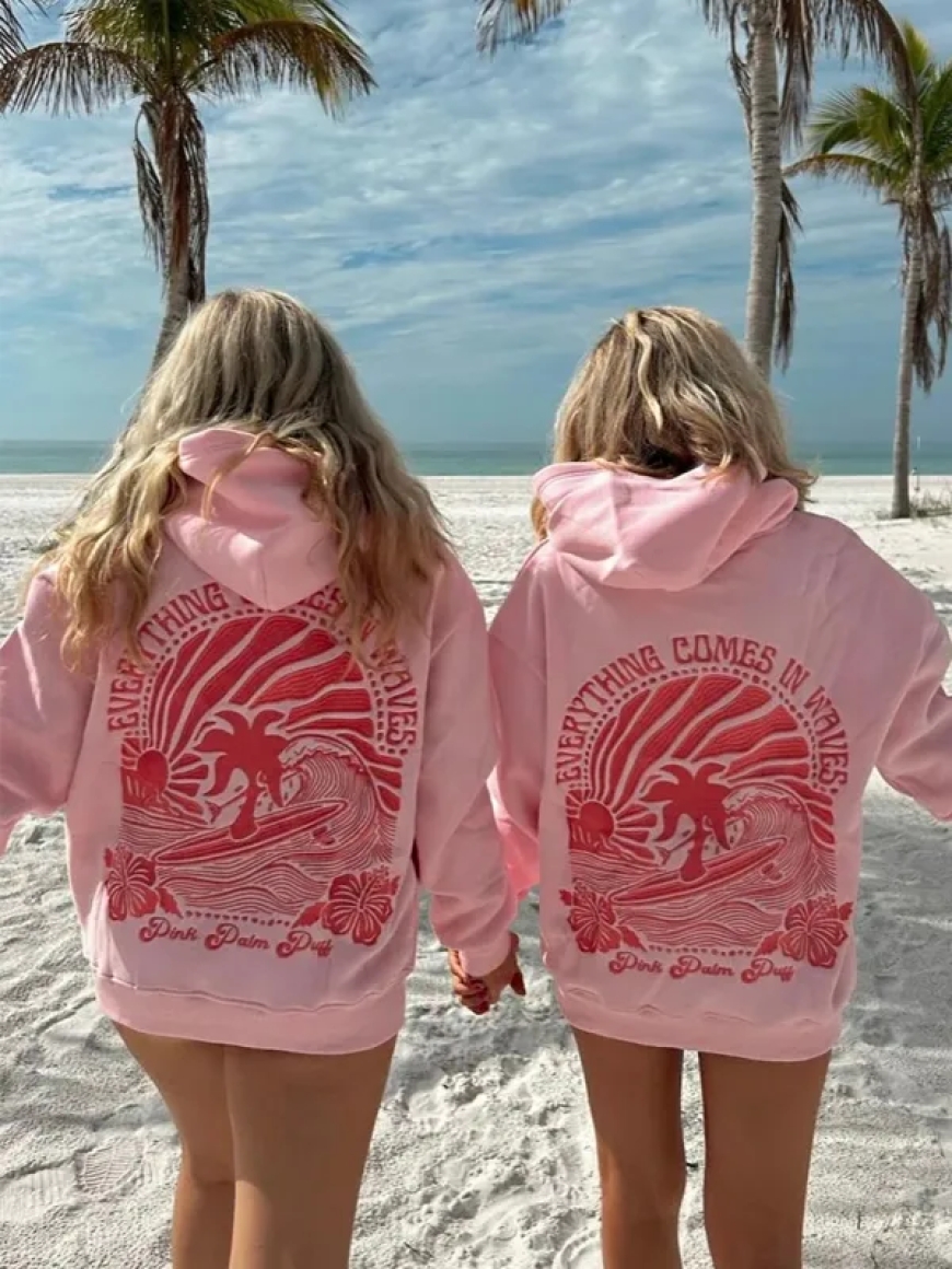 Pink Palm Puff & Hoodie: The Statement of Comfort and Style