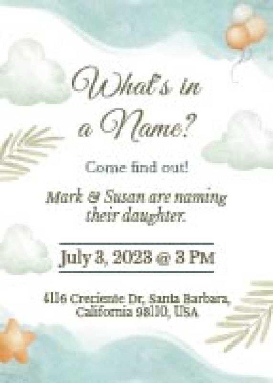 simple naming ceremony invitation templates